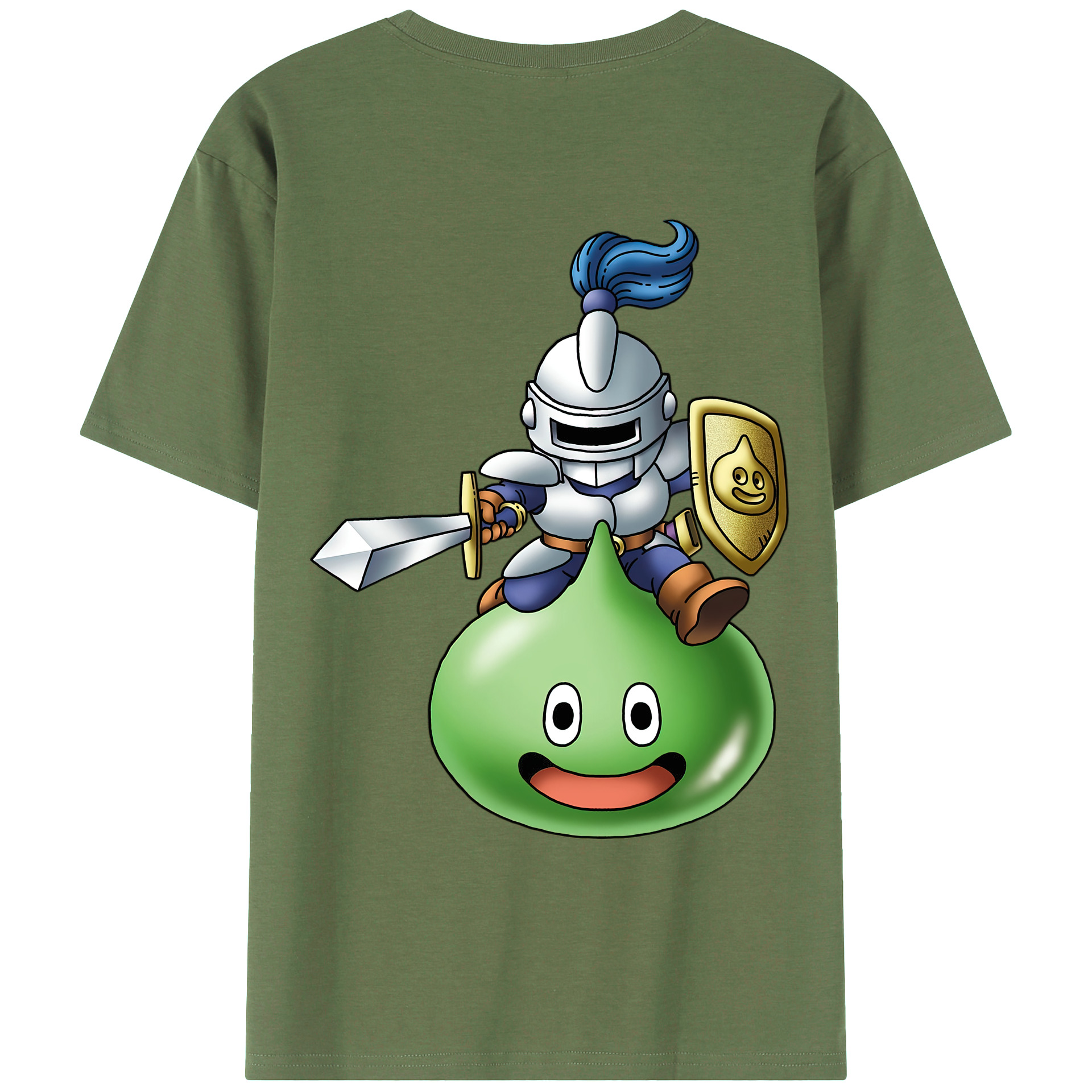 （画像用） ドラゴンクエスト Doragon Kuesuto Dragon Quest 綿100％ メンズ半袖Tシャツ（バックプリント） 通気性